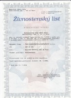 Živnostenský list – pokrývačské práce