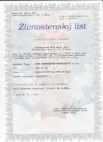 Živnostenský list – tesařské práce